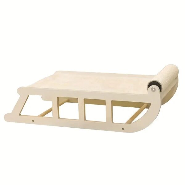 wooden sled shape cat scratching bed 4