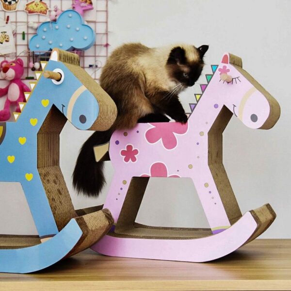 2023 new wooden rocking horse cat scratching toy 3