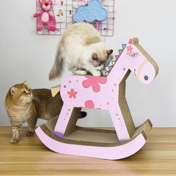 2023 new wooden rocking horse cat scratching toy 5