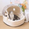 adorable cradle semi enclosed cat bed 11