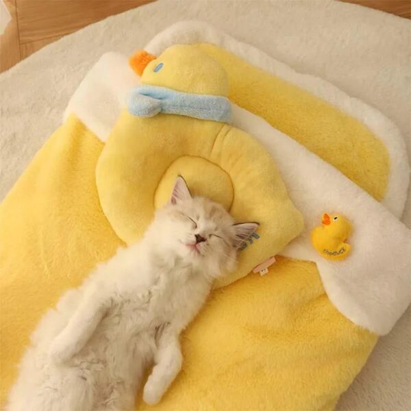 adorable yellow duck sleeping bag pet bed 4
