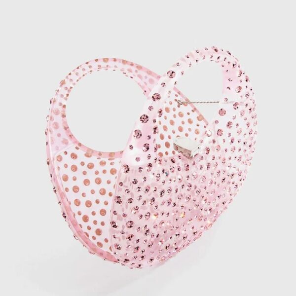 asher clear embellished bag in pink 5