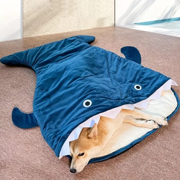 cartoon shark shape dog bed 1