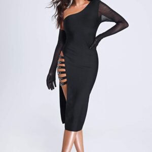 charlesetta one shoulder midi bandage dress 1