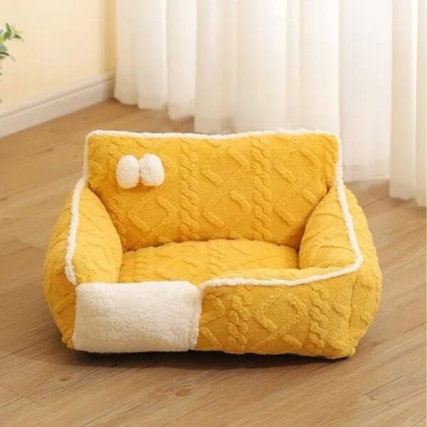 cheese fleece jacquard comfortable pet bed 4