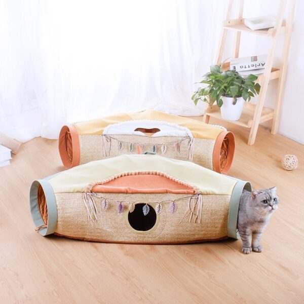 collapsible cat play tunnel bed 44