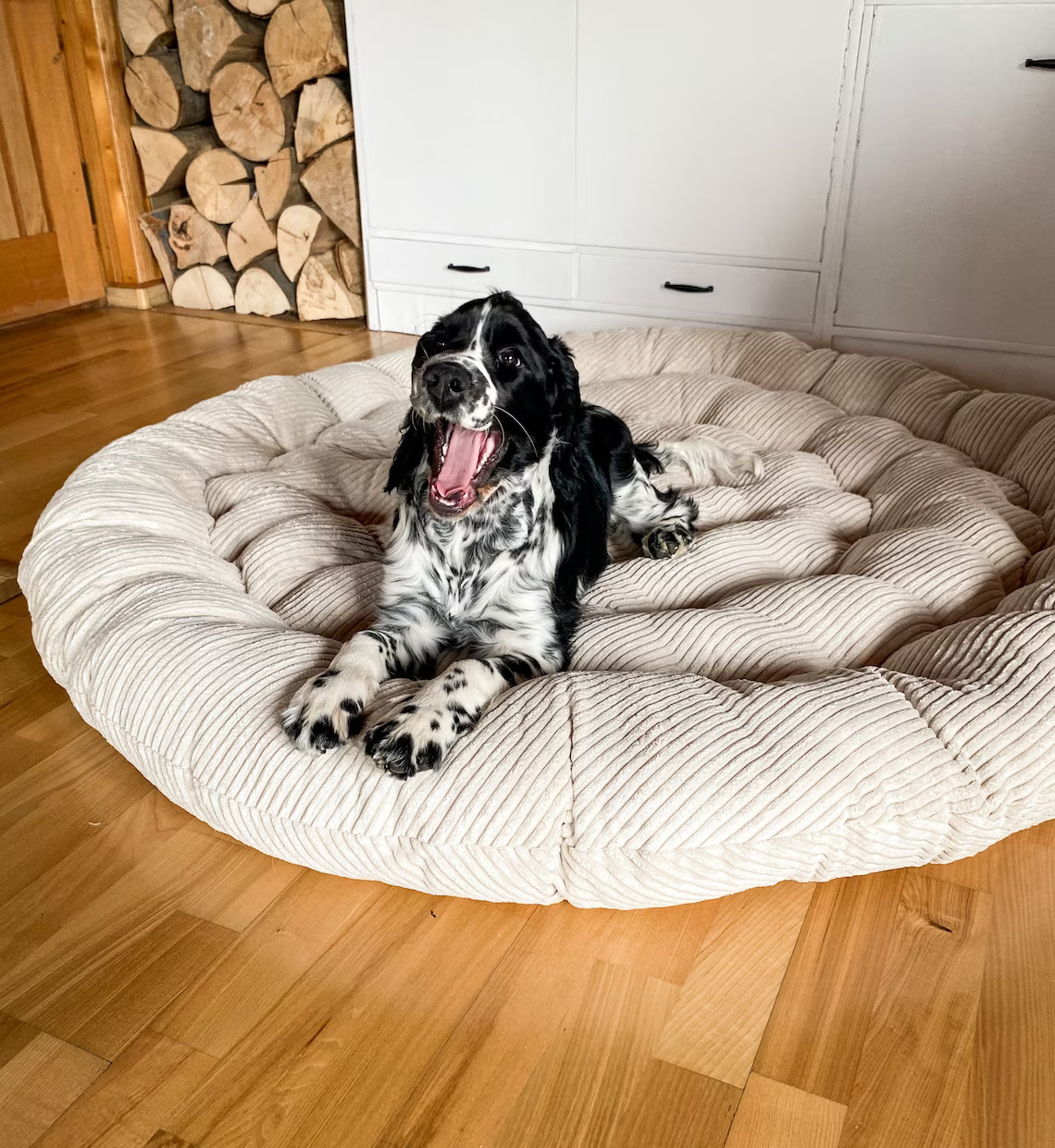 corduroy round durable pet pillow bed 1