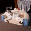 cute bear shape sofa cat bed 3