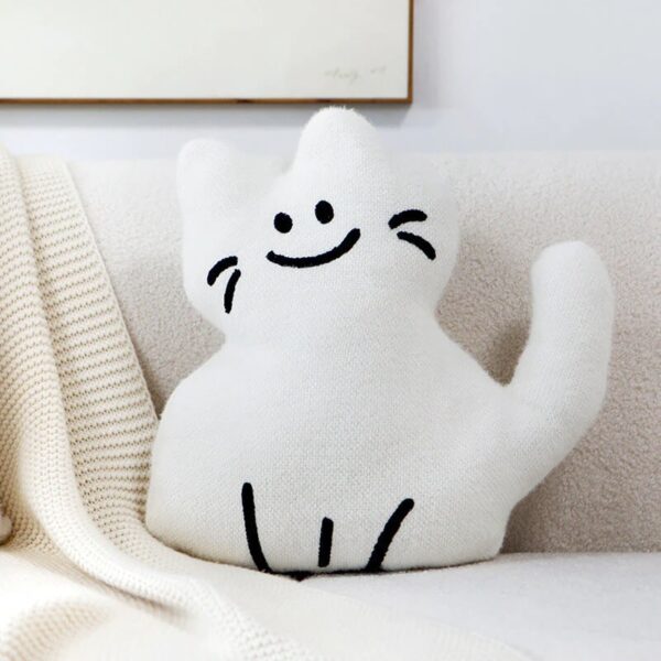 cute smiling cat shape sofa cushion 1
