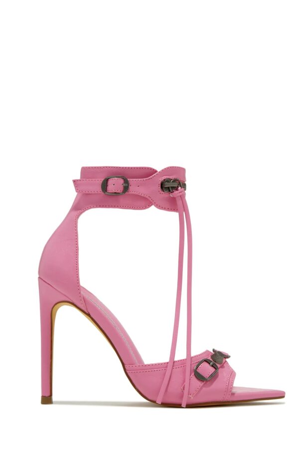 danni ankle strap pointed toe high heels in pink 5