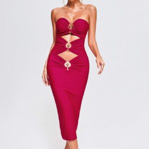 erise strapless midi bandage dress 1