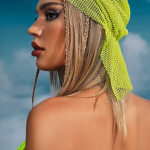 felix diamante mesh scarf green 1