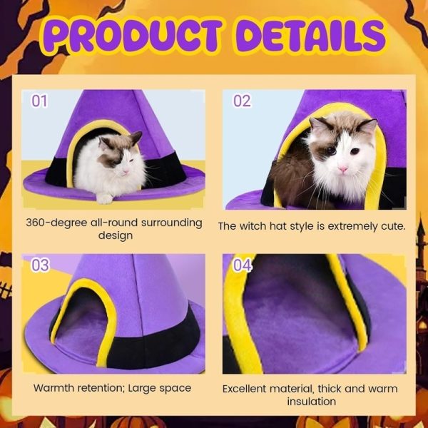 halloween witch hat shape foldable pet house 20