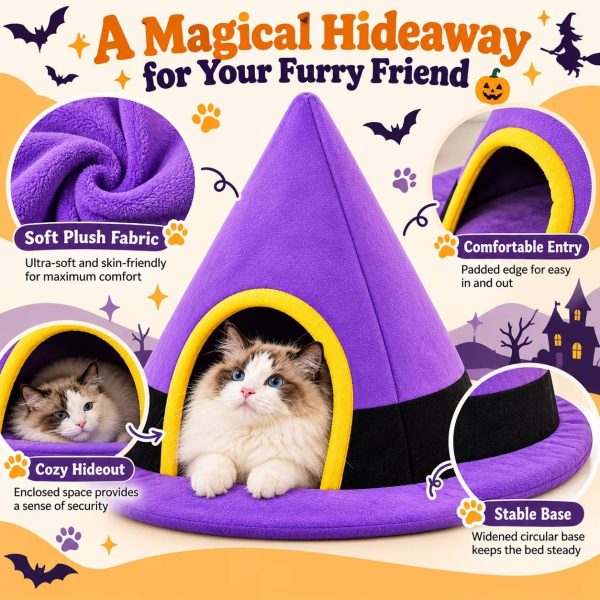 halloween witch hat shape foldable pet house 23