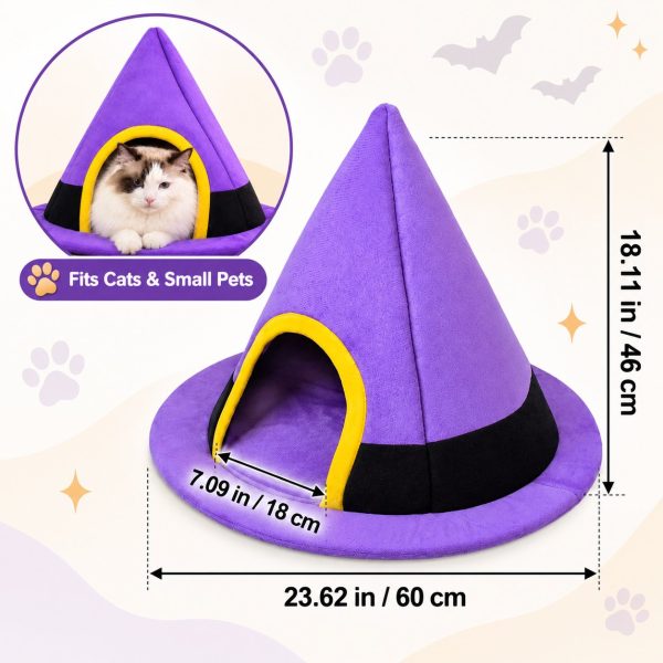 halloween witch hat shape foldable pet house 25