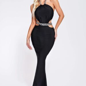 inya halter chain maxi bandage dress 1