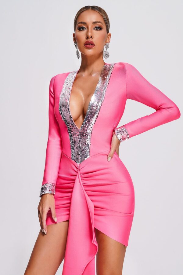 kaylin sequin mini bandage dress 3