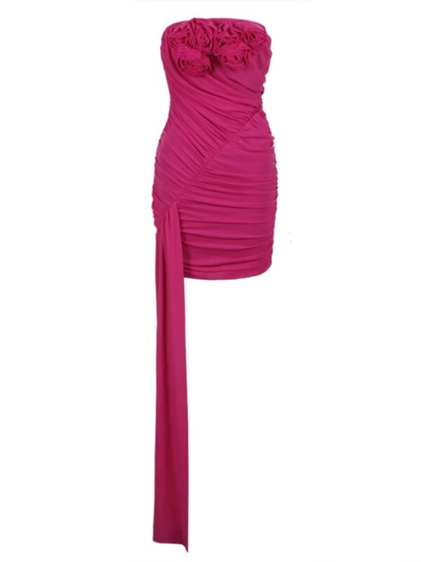 maura strapless flower bandage dress 7