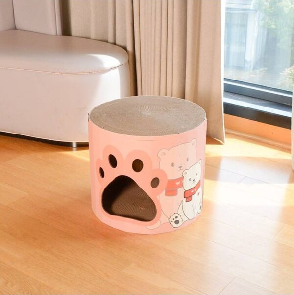 pink bear design double layer cat scratching board house 55