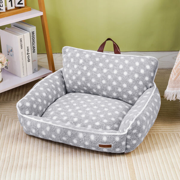 portable dot pattern pet sofa bed (gray)