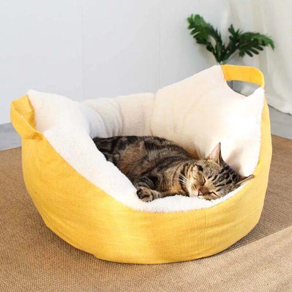portable semi enclosed large cat basket bed 2