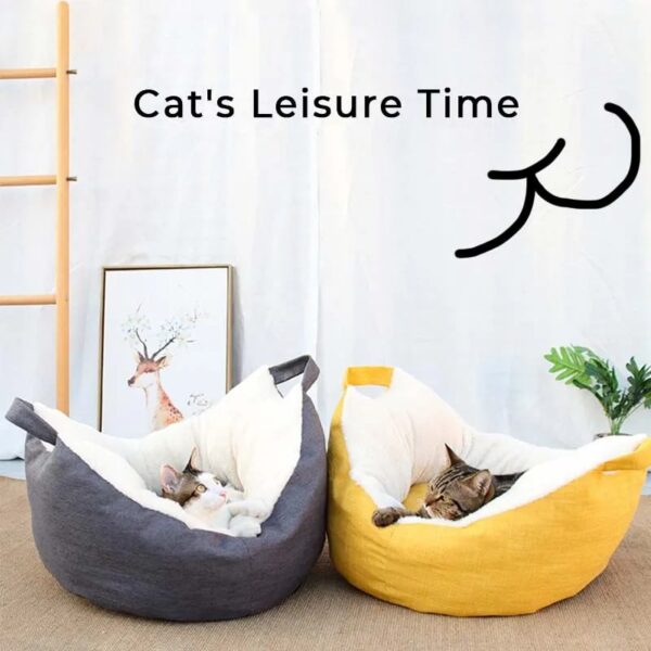 portable semi enclosed large cat basket bed 4