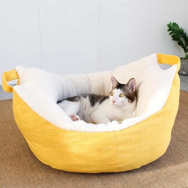 portable semi enclosed large cat basket bed 5