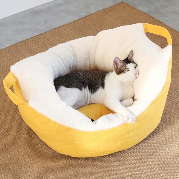 portable semi enclosed large cat basket bed 6