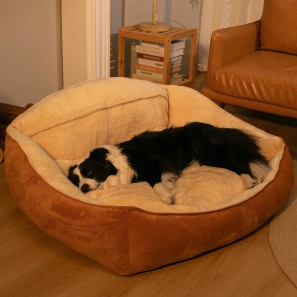 semi enclosed high back large dog bed for all seasons 8
