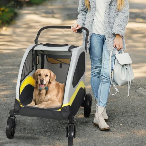 super large capacity collapsible pet stroller 3