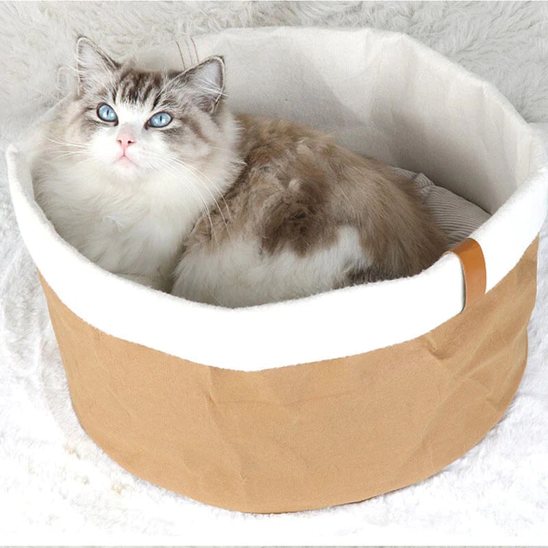 washable kraft paper cat basket bed 1