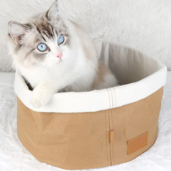 washable kraft paper cat basket bed 2