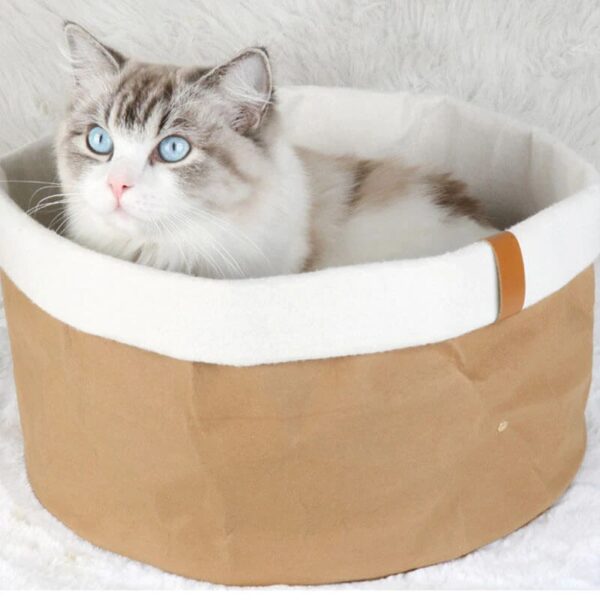 washable kraft paper cat basket bed 8