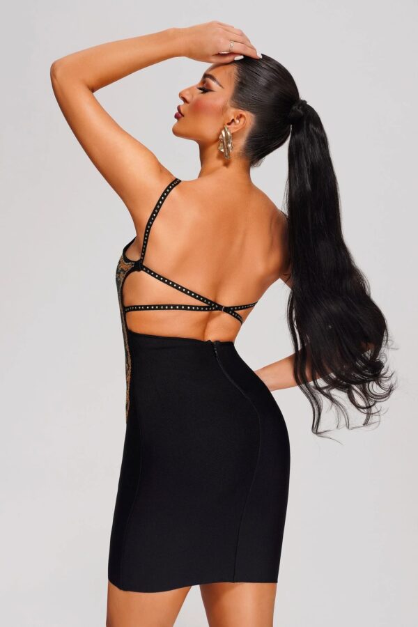 yurio butterfly mini bandage dress black 3