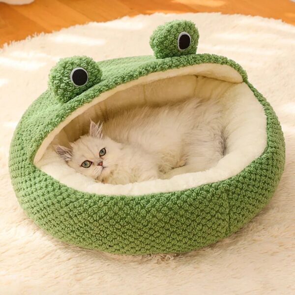 adorable frog shape wrapped pet bed cat cave 1