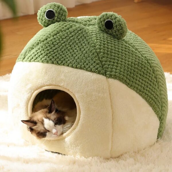 adorable frog shape wrapped pet bed cat cave 9