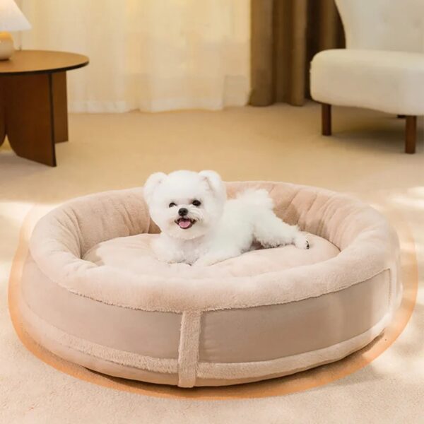 anti anxiety oval warm plush dog bed 3