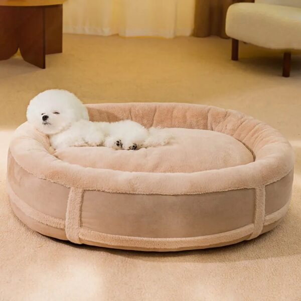 anti anxiety oval warm plush dog bed 5