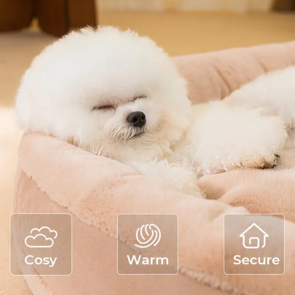 anti anxiety oval warm plush dog bed 6