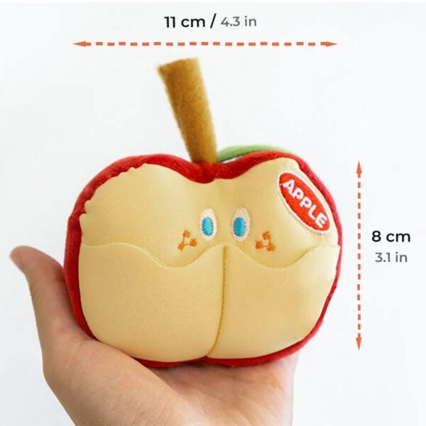 apple shape hidden food squeaky dog toy 8