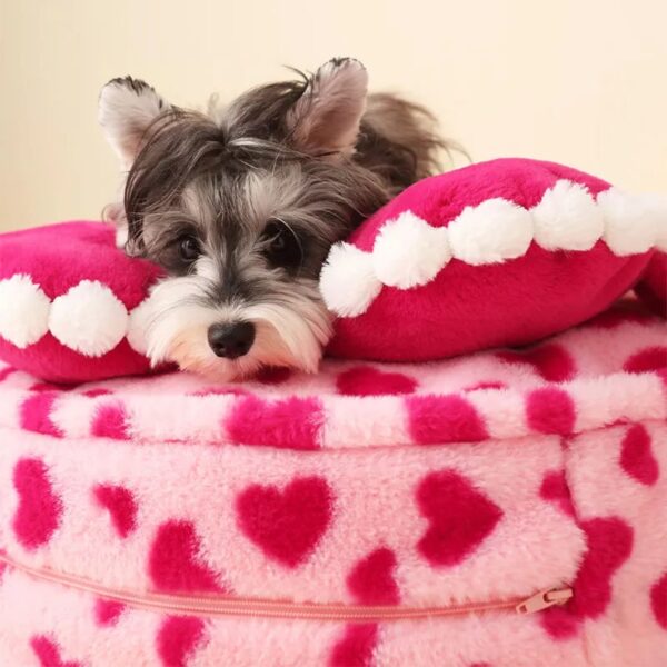 barbie pink heart plush dog pillow bed 14