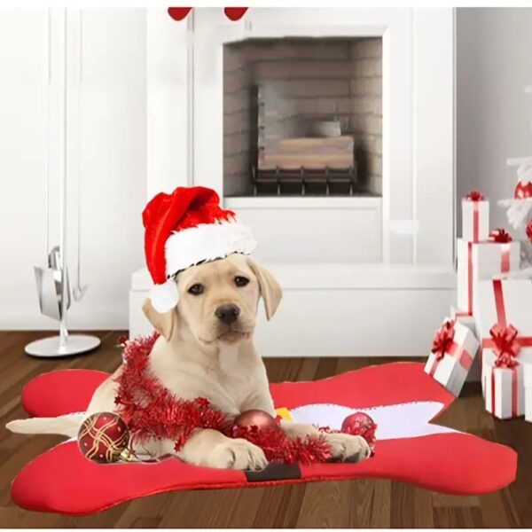 christmas bone shape dog mat 1