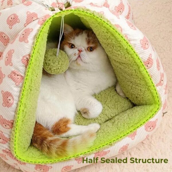cute bear semi enclosed warm cat cave 3