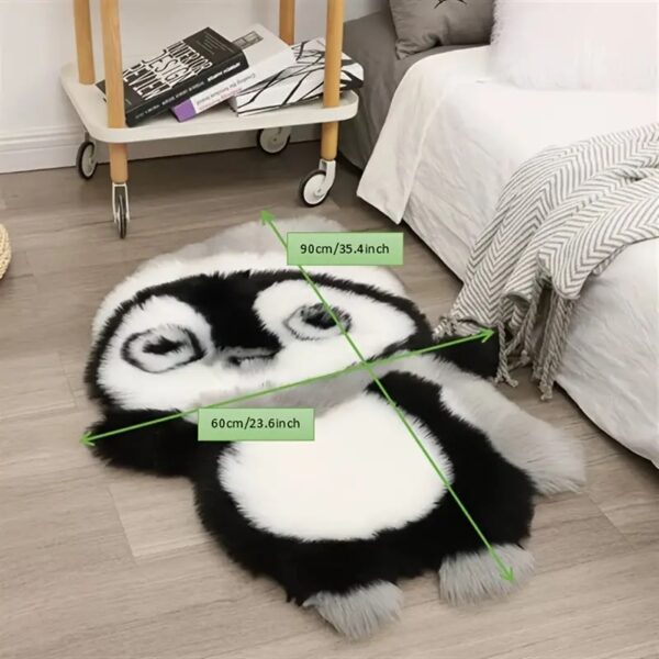 cute fluffy penguin shape pet rug 3