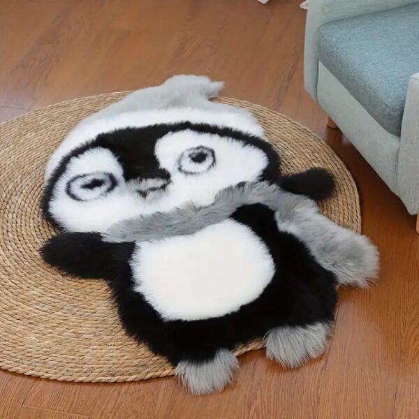 cute fluffy penguin shape pet rug 4