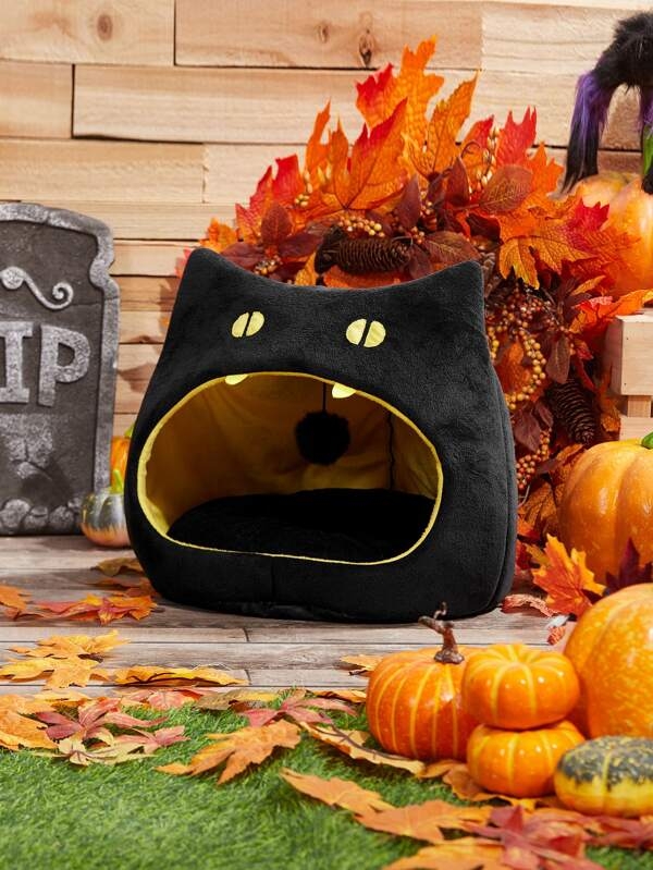 halloween black cat pet house 3
