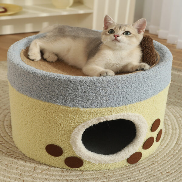 milk tea sisal barrel cat's nest (3)