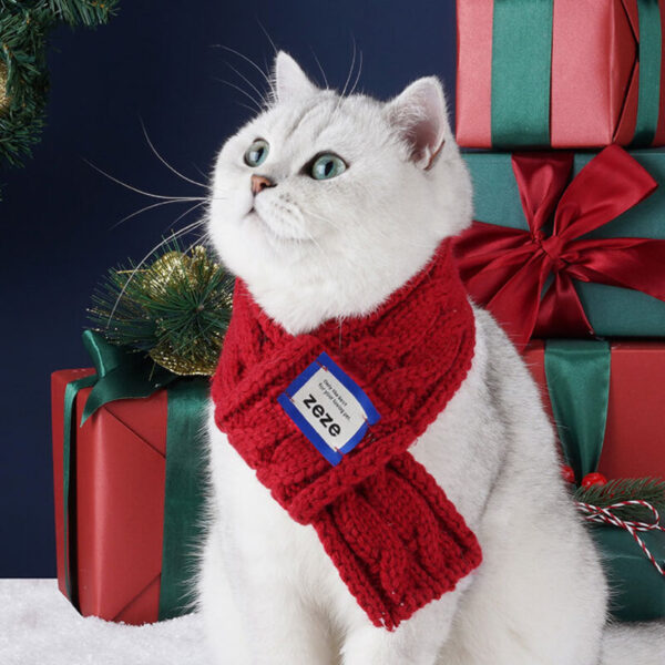 christmas knitted pet scarf 2
