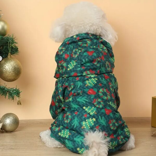 christmas themed dog hooded coat 33