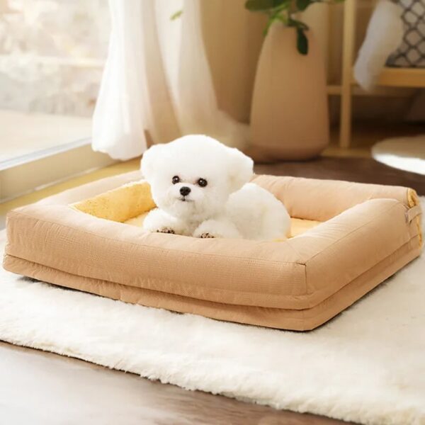 diamond quilting comfort plush extendable dog square bed 2